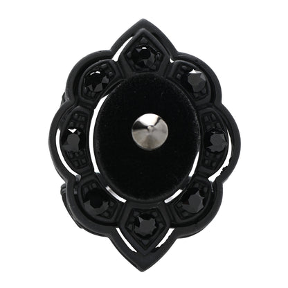 Gucci Metal Crystal Velvet Ring 16 Black 1 of 5