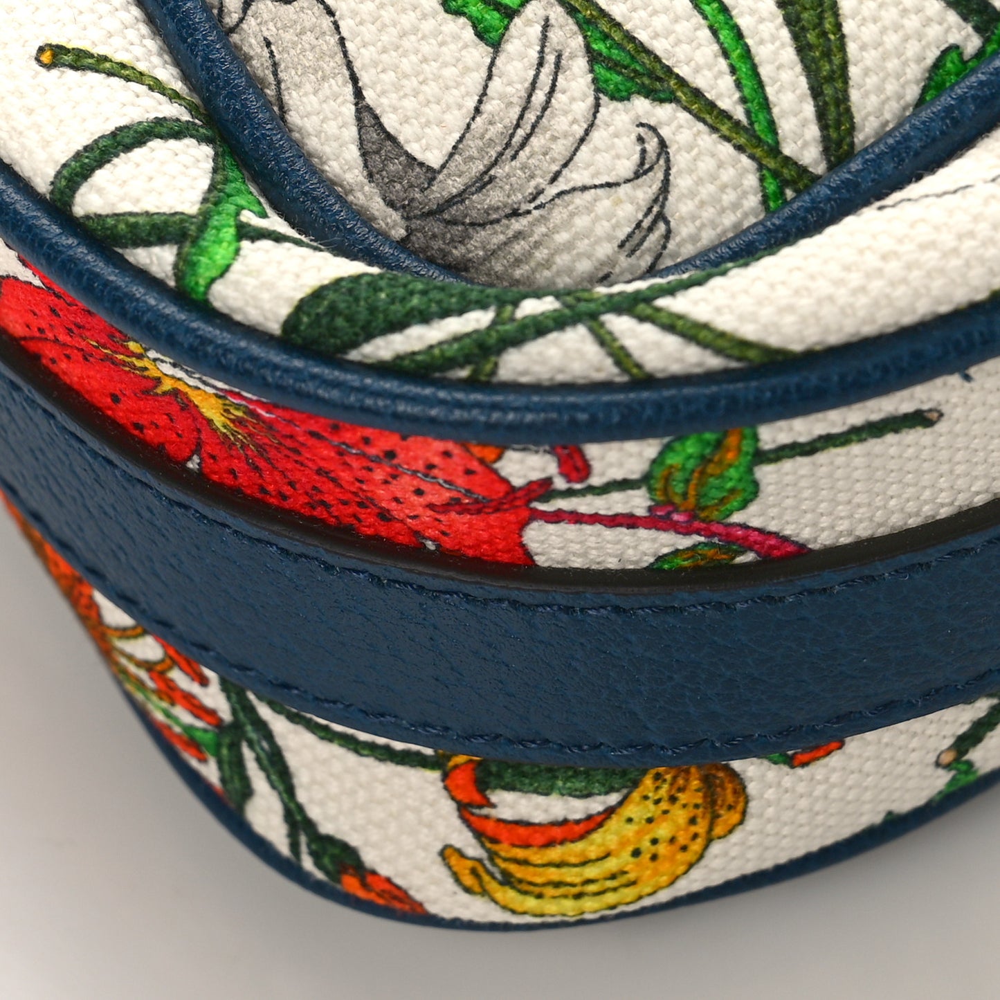 Canvas Flora Floral Shoulder Bag White Blue Agata Mulitcolor
