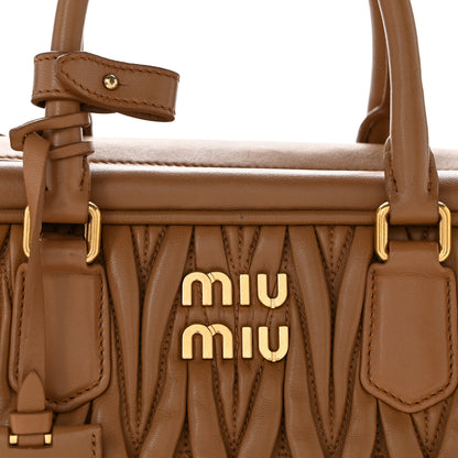 Miu Miu Nappa Matelasse Large Arcadie Top Handle Bag Caramel Caramel 9 of 11
