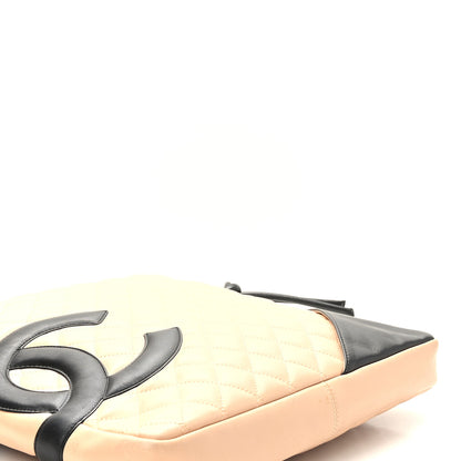 Chanel Calfskin Quilted Large Cambon Messenger Beige Black 4 of 9