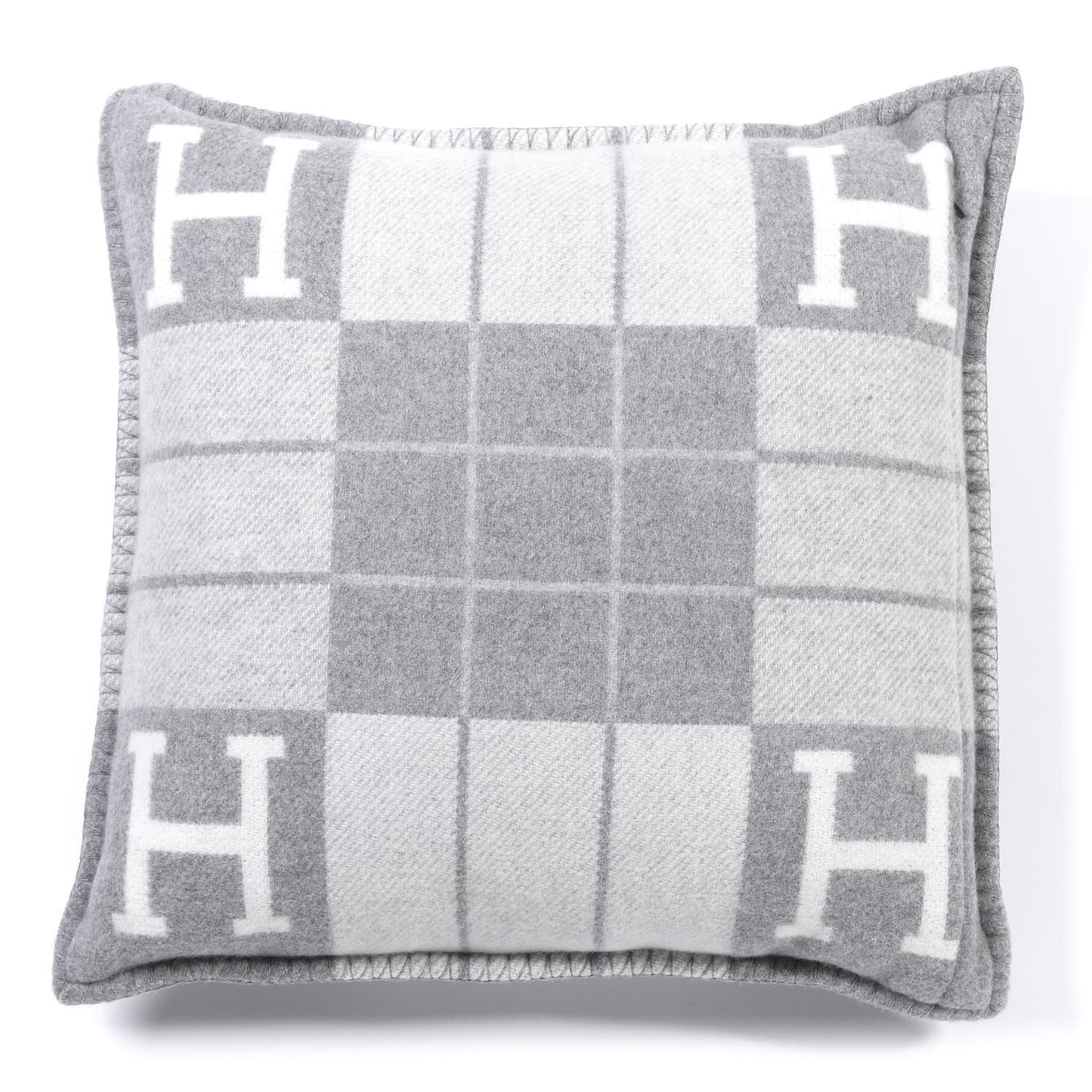 Wool Cashmere Avalon III Pillow PM Ecru Gris Clair