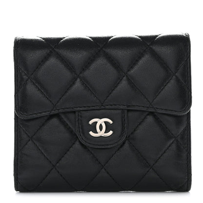 Chanel Lambskin Quilted Compact Flap Wallet Black 1 of 9