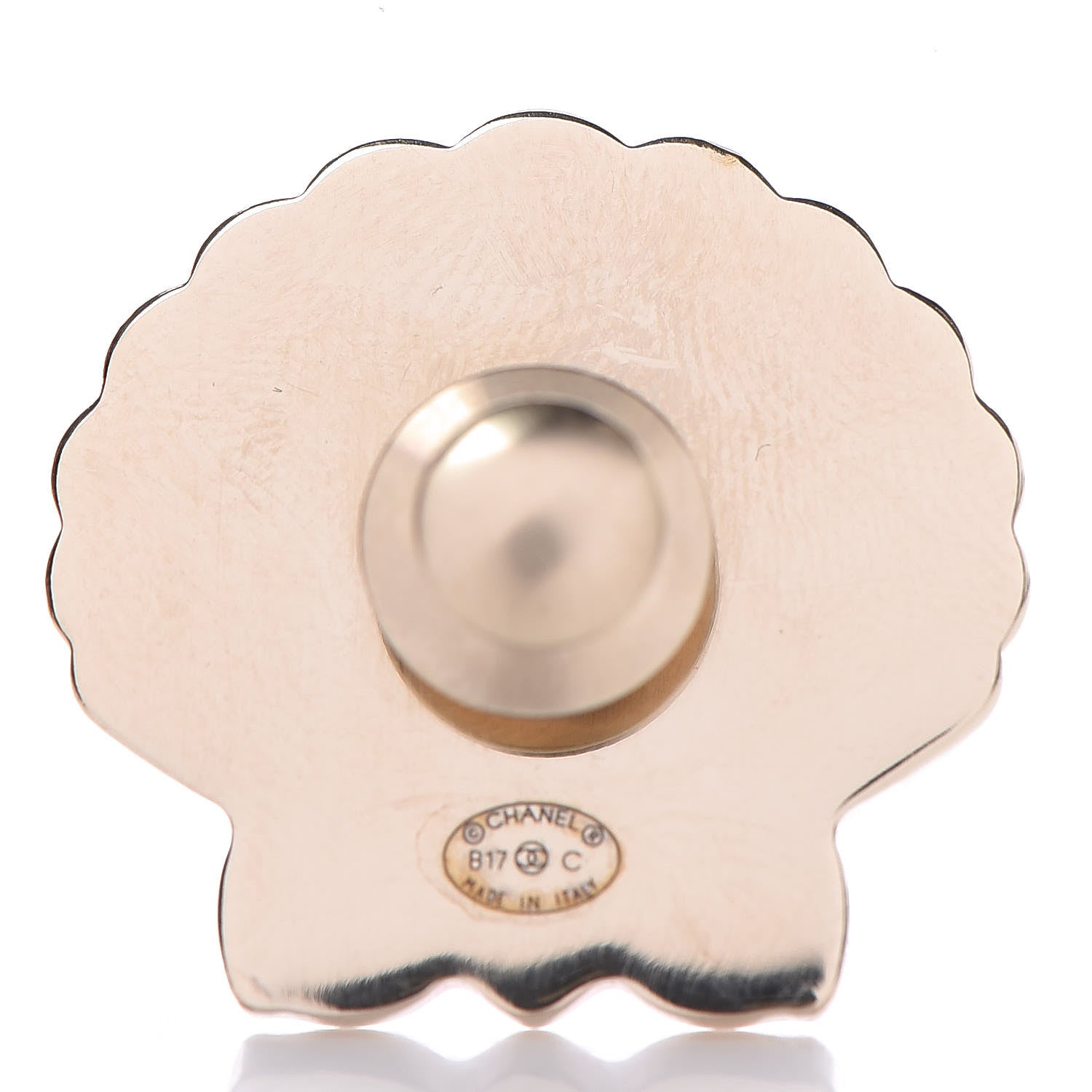 Chanel Enamel Pearl Seashell Brooch Pink Gold 3 of 5