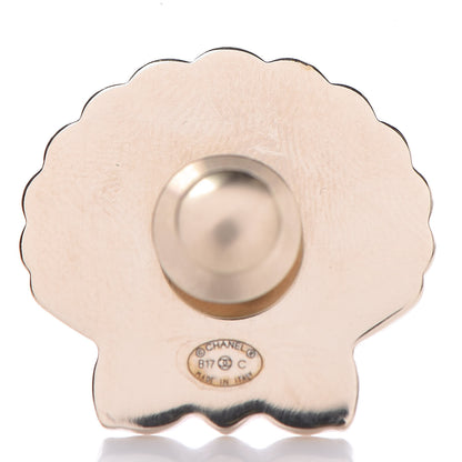 Chanel Enamel Pearl Seashell Brooch Pink Gold 3 of 5
