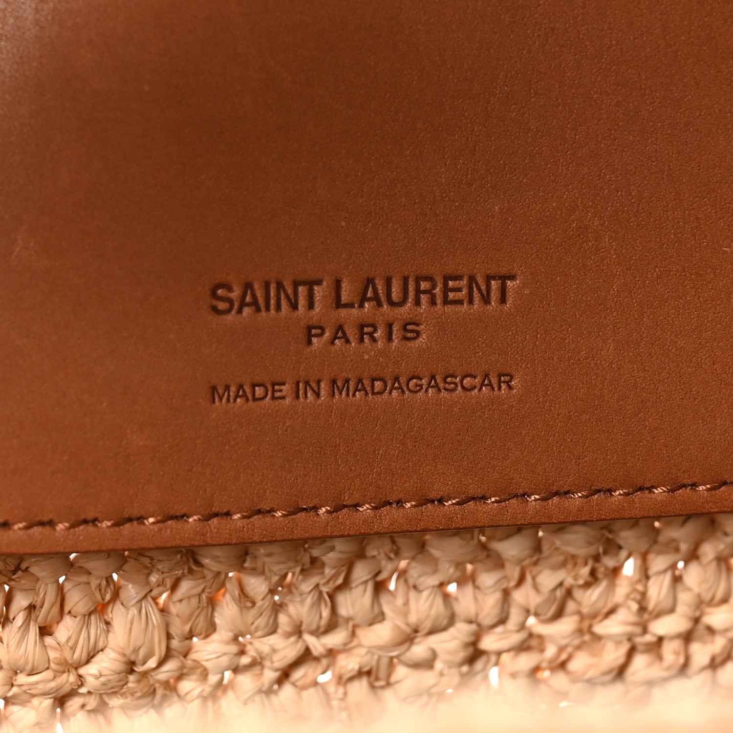 Saint Laurent Raffia Vegetable Le 37 Bucket Bag Naturel Brick 5 of 9
