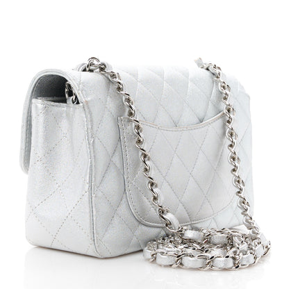 Chanel Metallic Lambskin Quilted Mini Rectangular Flap Silver 3 of 13
