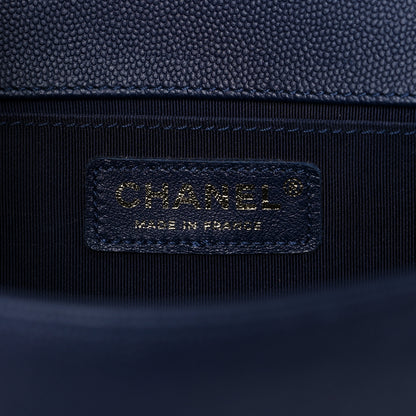 Chanel Caviar Quilted Medium Boy Flap Dark Blue 5 of 12