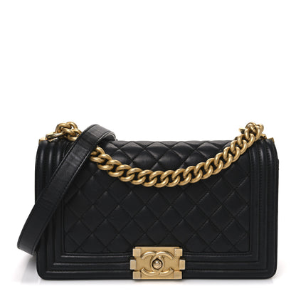 Chanel Lambskin Quilted Medium Boy Flap Black 1 of 12