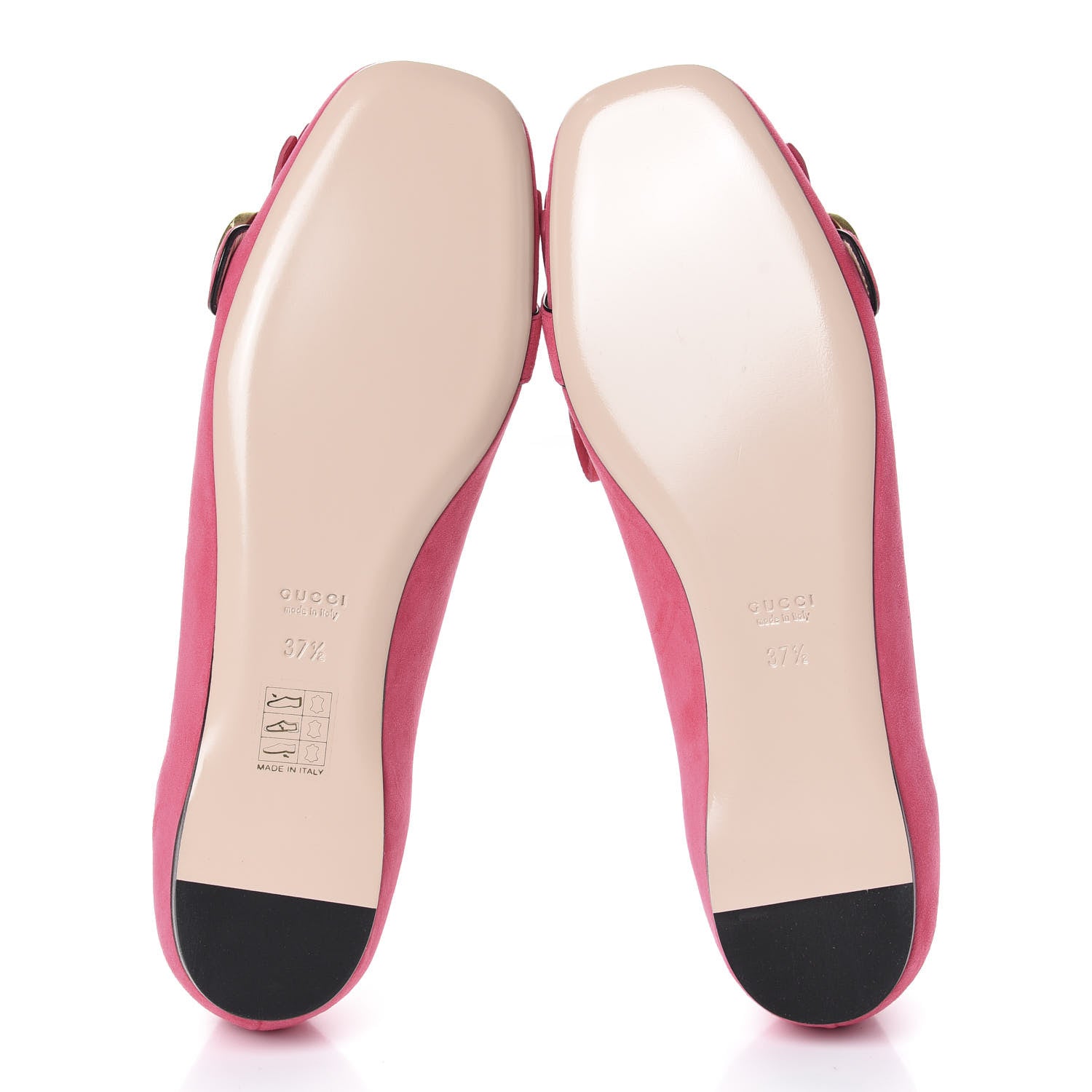 Gucci Kid Scamosciato GG Marmont Fringe Flats 37.5 Hot Pink 5 of 10