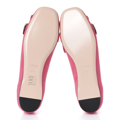 Gucci Kid Scamosciato GG Marmont Fringe Flats 37.5 Hot Pink 5 of 10