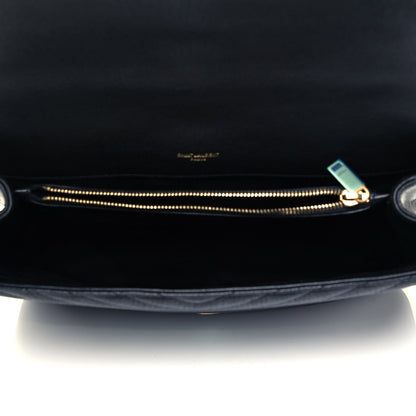 Saint Laurent Sheepskin Matelasse Chevron Monogram Large College Satchel Black 7 of 9