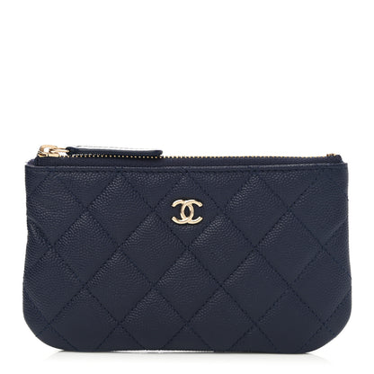 Chanel Caviar Quilted Small Cosmetic Case Navy Blue 1 of 9