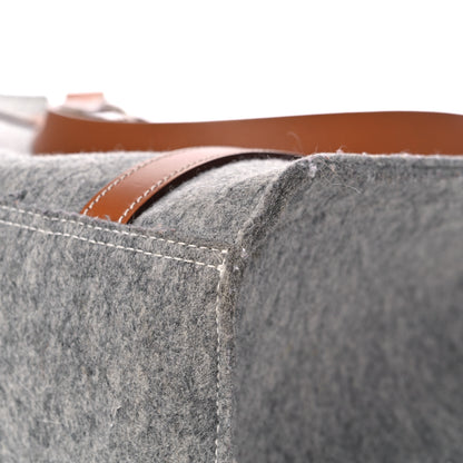 Hermes Feutre Vache Hunter Cabalicol Tote Gris Clair Gold 7 of 16