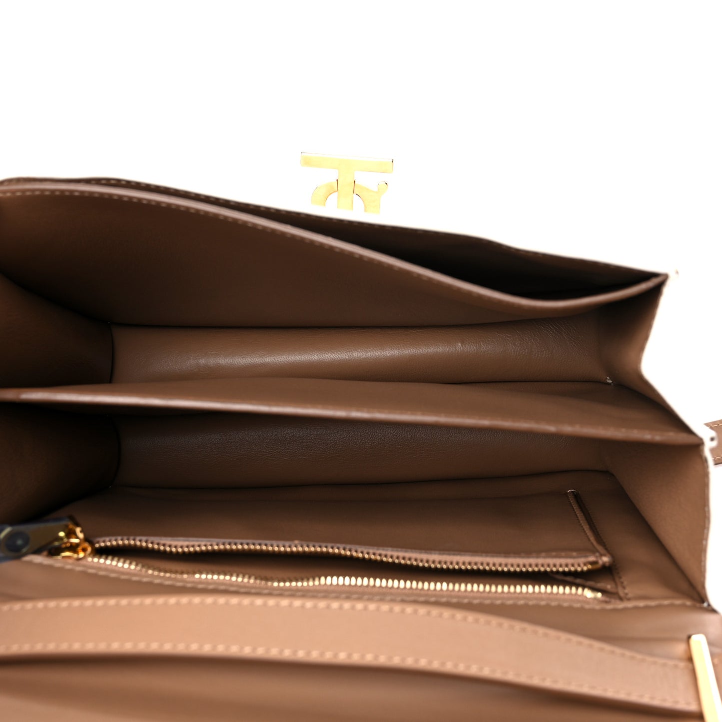 Smooth Calfskin Monogram Medium TB Bag Chalk White Camel