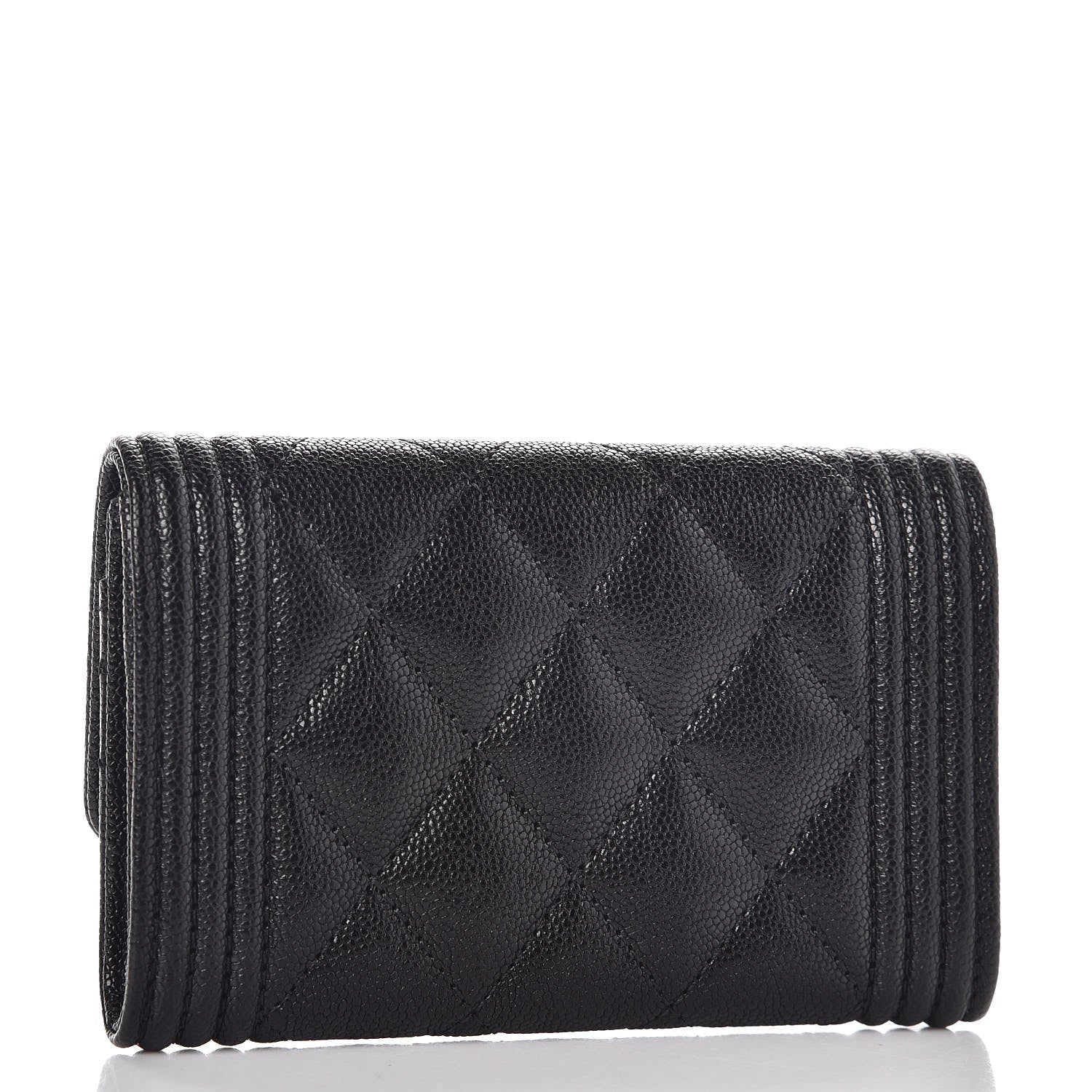 Chanel Caviar Quilted Boy Flap Card Holder Black 3 of 9