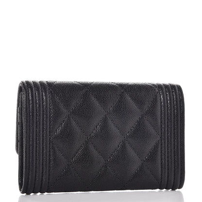 Chanel Caviar Quilted Boy Flap Card Holder Black 3 of 9