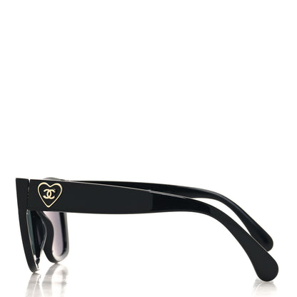 Chanel Acetate Square CC Heart Sunglasses 5478 Black 3 of 9