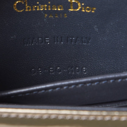 Christian Dior Metallic Patent Micro-Cannage Baby Diorama Flap Bag Champagne 8 of 9