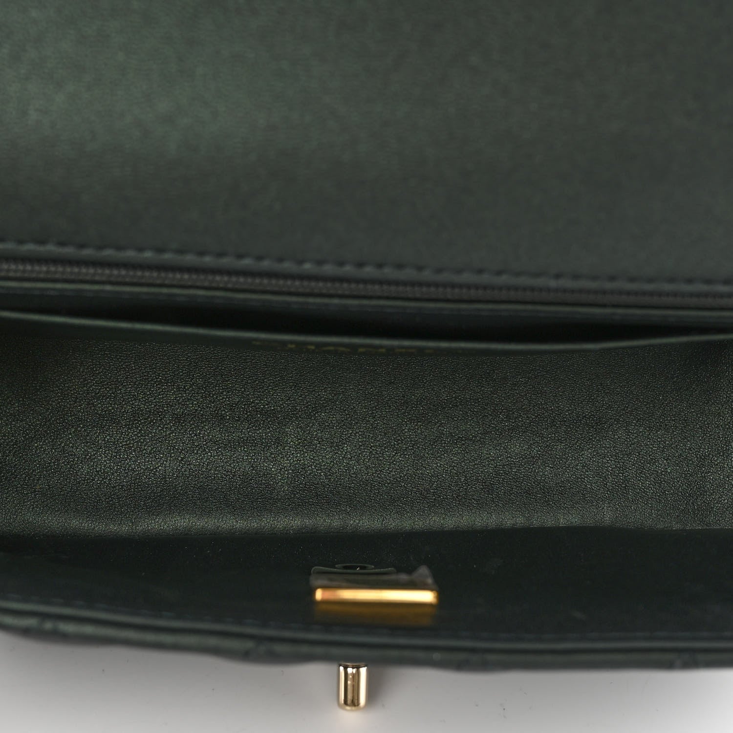 Chanel Iridescent Lambskin Quilted Mini Top Handle Rectangular Flap Dark Green 5 of 11