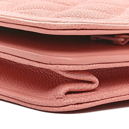 Chanel Caviar Quilted Boy Wallet On Chain WOC Pink 10 of 10