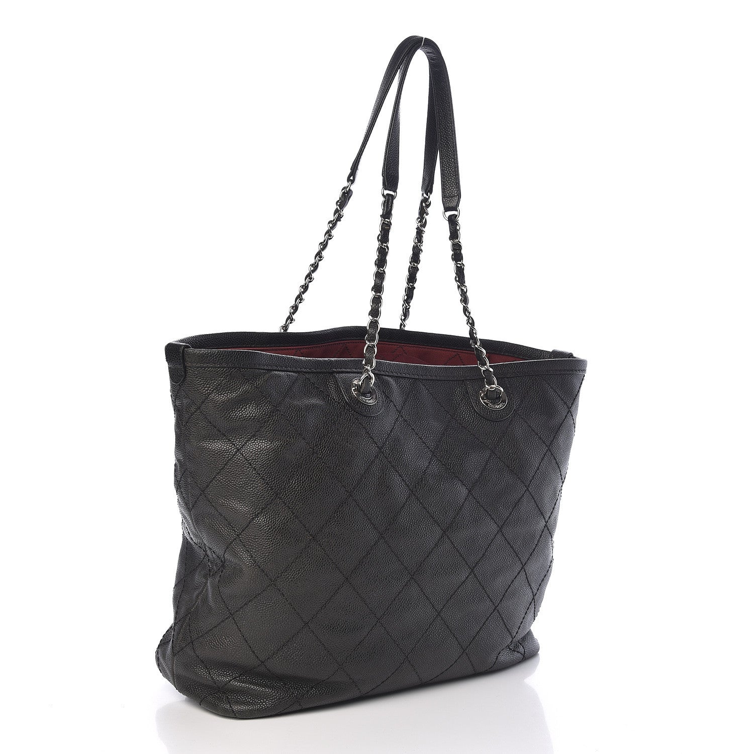 Chanel Grained Calfskin Quilted Large Daily Shopping Tote Black 3 of 10
