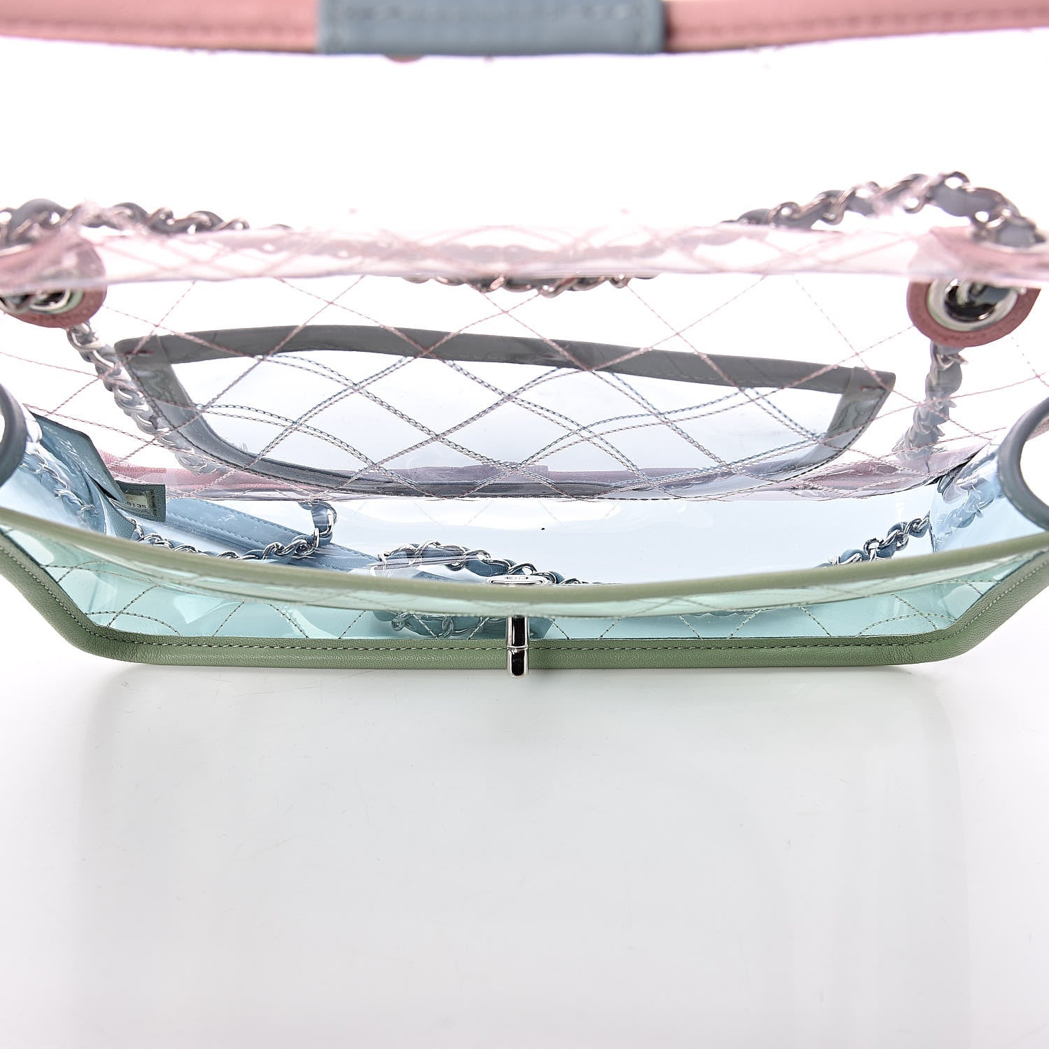 Chanel Lambskin PVC Quilted Medium Coco Splash Flap Blue Green 5 of 10