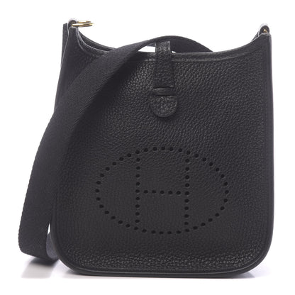 Hermes Taurillon Clemence Evelyne TPM Black 1 of 11