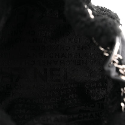 Chanel Fur Satin Drawstring Tassel Sac Cordon Shoulder Bag Black 5 of 8