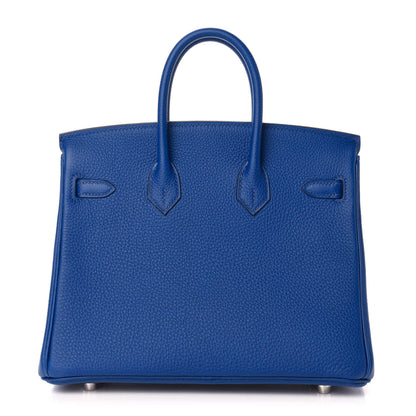 Hermes Togo Verso Birkin 25 Bleu Royal Capucine 4 of 35