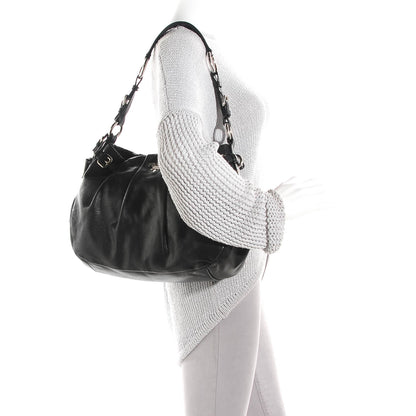 Prada Soft Calf Pleated Hobo Nero Black 3 of 10