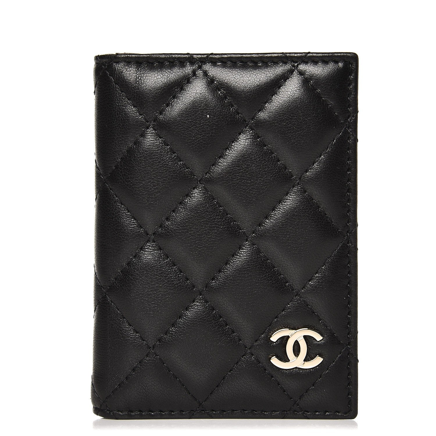 Chanel Lambskin Quilted Card Holder Wallet Black 1 of 8
