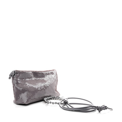 Loewe Sequin Medium Donut Chain Flamenco Knot Clutch Grey 2 of 9