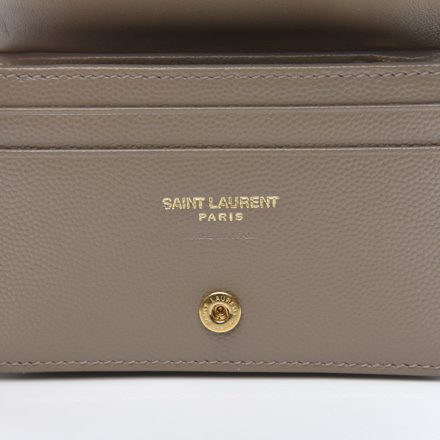 Saint Laurent Grain De Poudre Matelasse Chevron Cassandre Card Case Fog 6 of 10