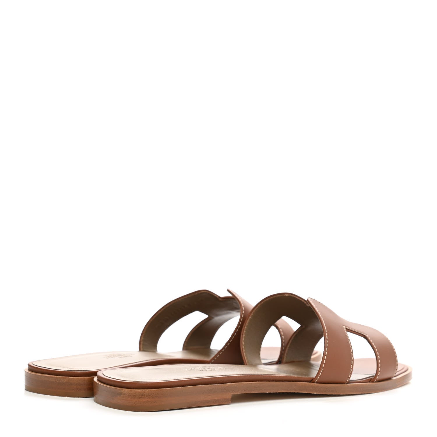 Hermes Box Calfskin Oran Sandals 39 Gold 4 of 9