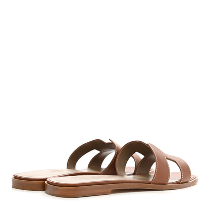 Hermes Box Calfskin Oran Sandals 39 Gold 4 of 9