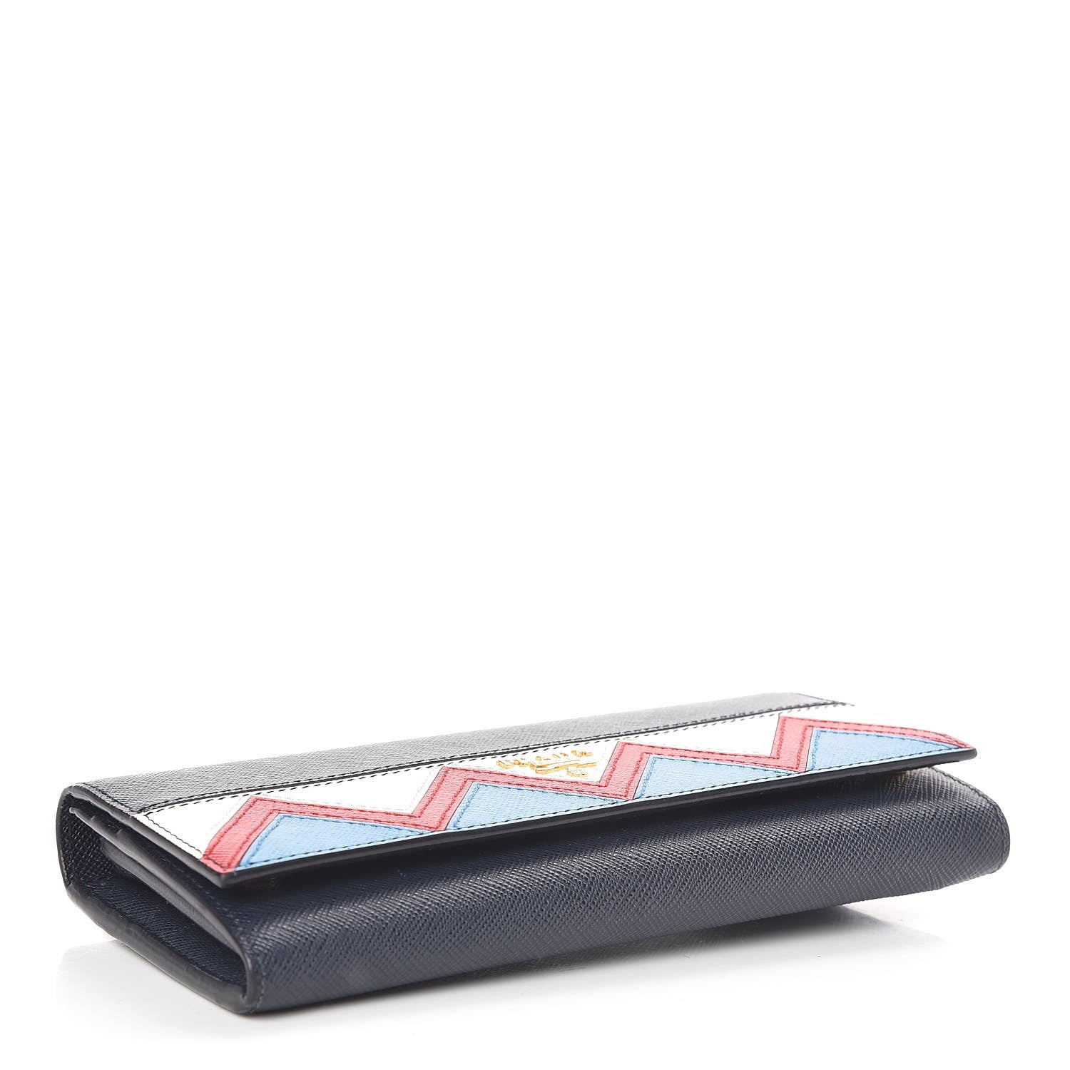 Prada Saffiano Greche Flap Continental Wallet Baltico Rosso 5 of 8