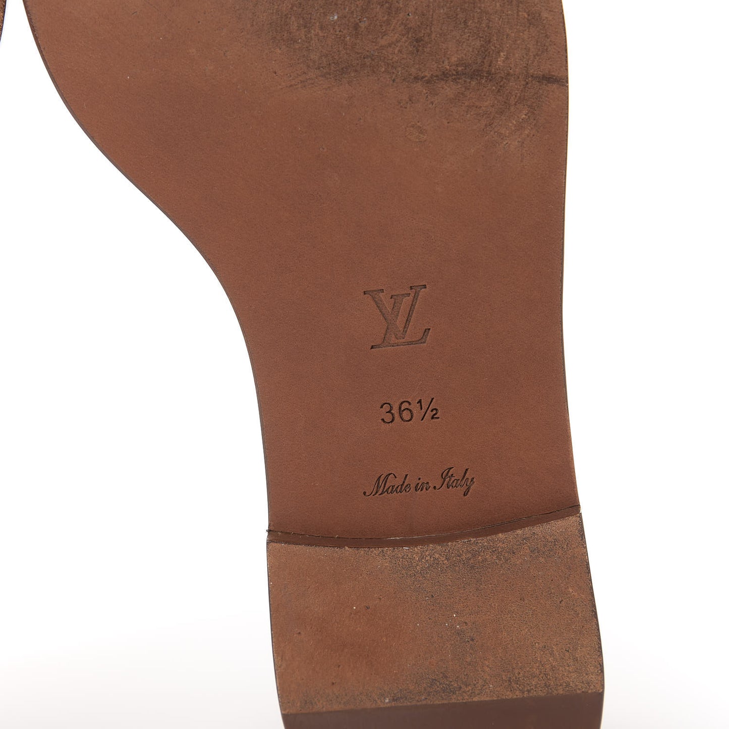 Calfskin Monogram Ocean Drive Flat Sandals 36.5 Cognac