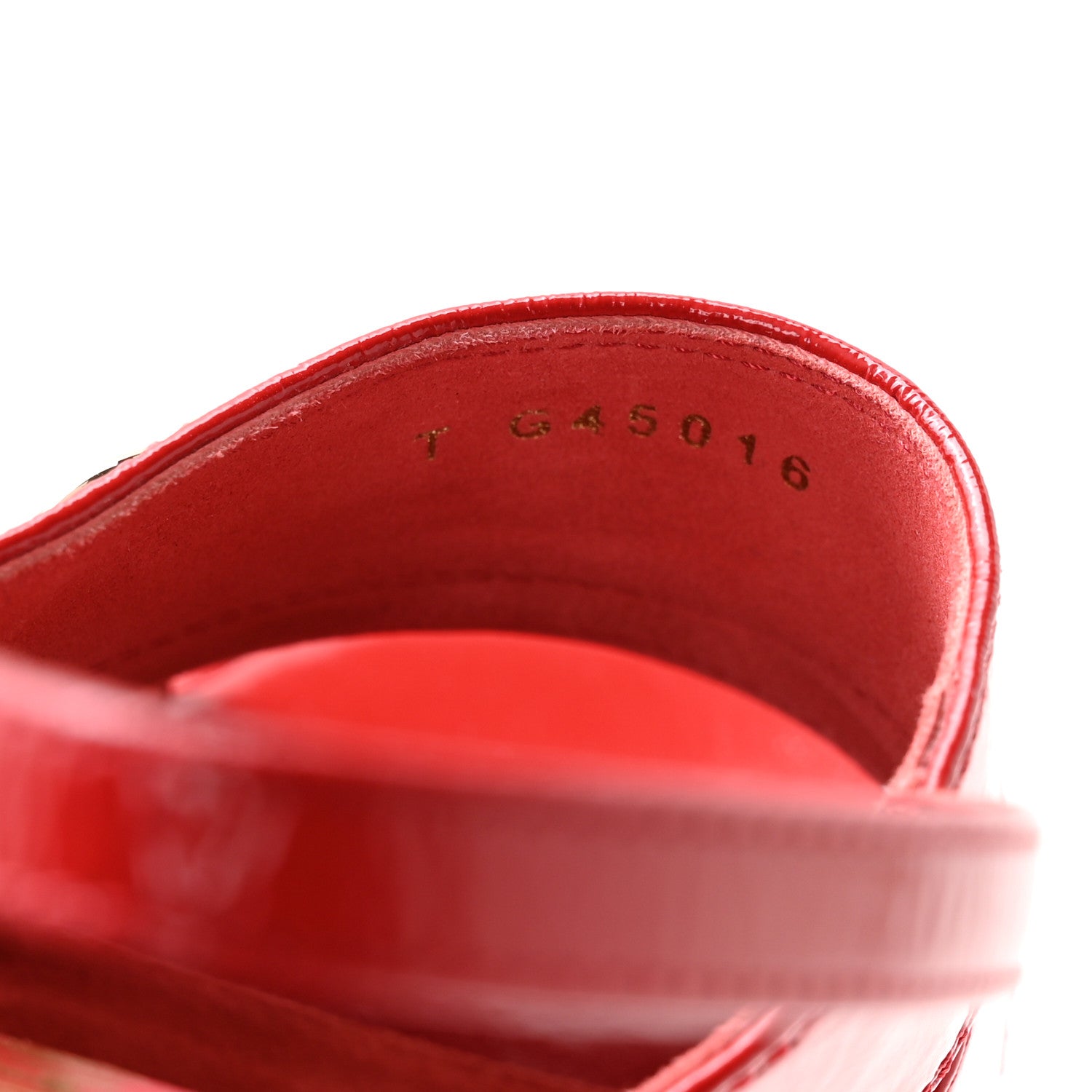 Chanel Crumpled Patent Lambskin Platform Sandals 35.5 Red 8 of 9