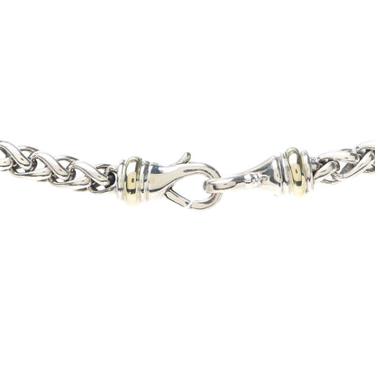 David Yurman Sterling Silver 14K Yellow Gold 6mm Wheat Chain Necklace 4 of 5
