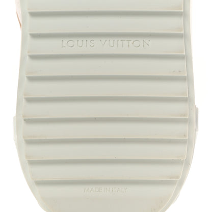 Louis Vuitton Monogram Embossed Calfskin Damier Azur Time Out Sneakers 38.5 Rose Clair Pink 7 of 9