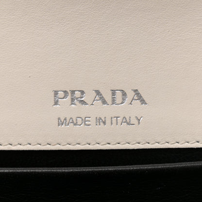 Prada City Calfskin Small Sidonie Shoulder Bag White Black 6 of 13