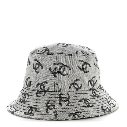 Chanel Denim CC Bucket Hat S White Black 4 of 9