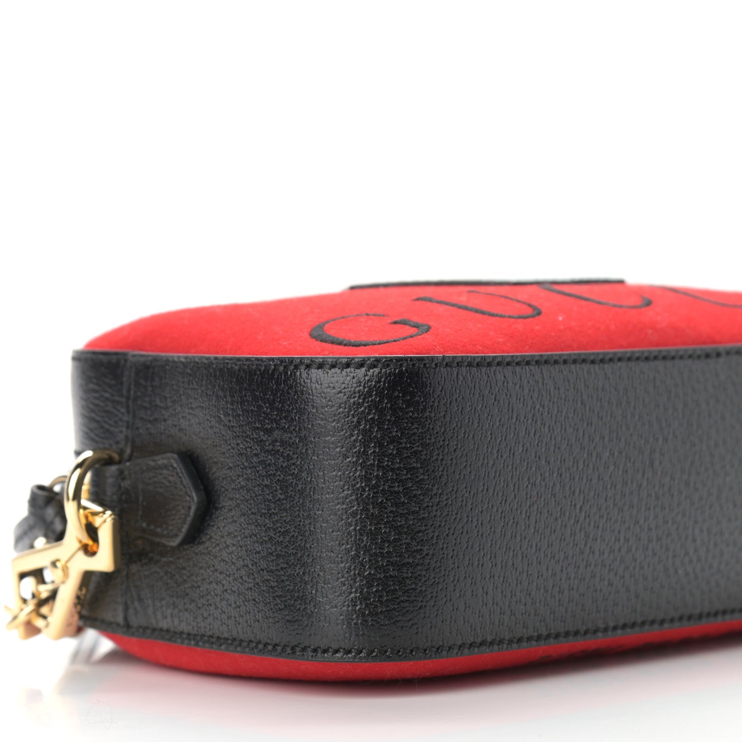 Felt Calfskin Script Logo Gucci 100 Camera Bag Bright Hibiscus Black Azure