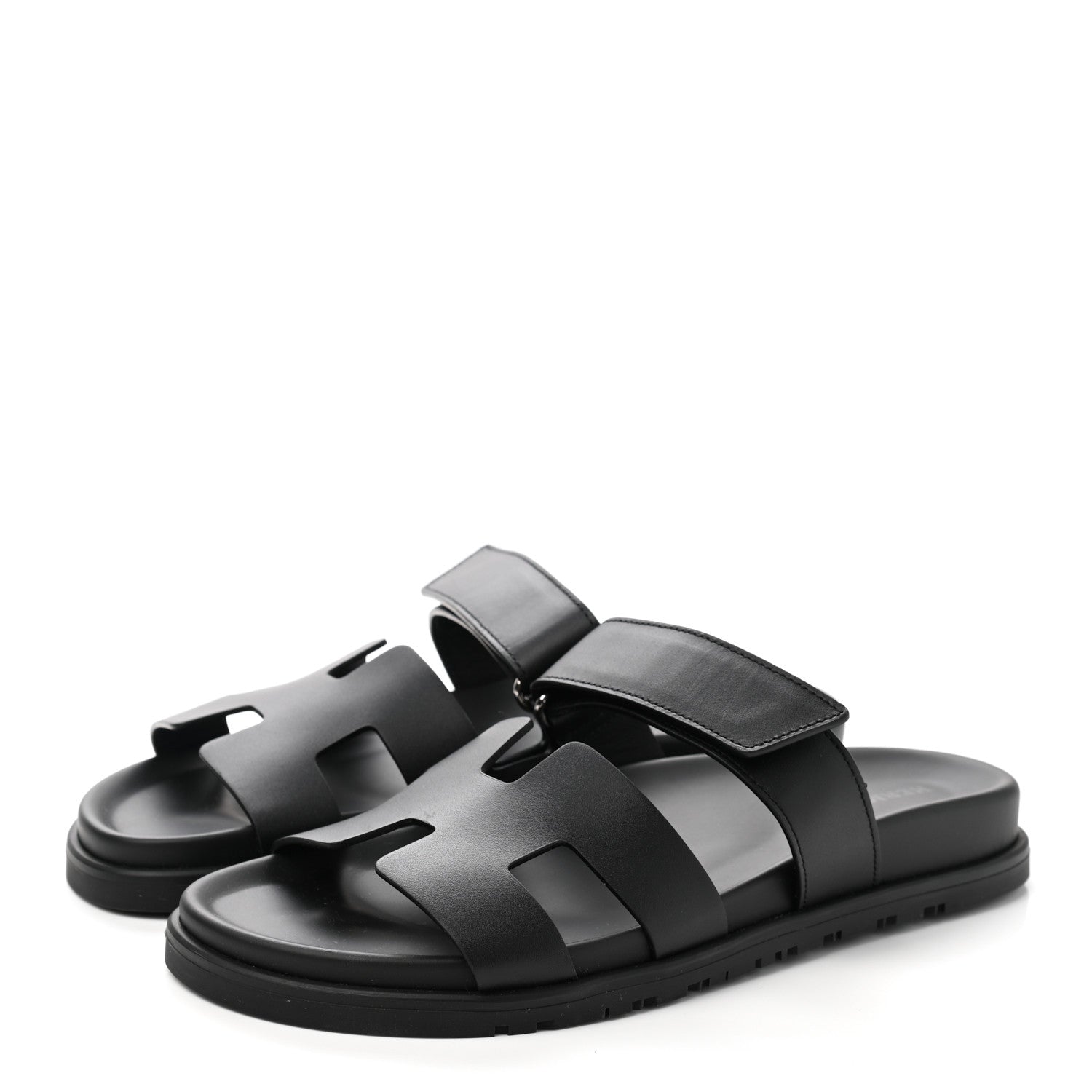 Hermes Calfskin Womens Chypre Sandals 39 Black 3 of 9