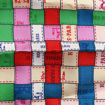 Hermes Silk Bolduc Au Carre Coeur Pocket Scarf Jaune Rose Multicolor 3 of 4