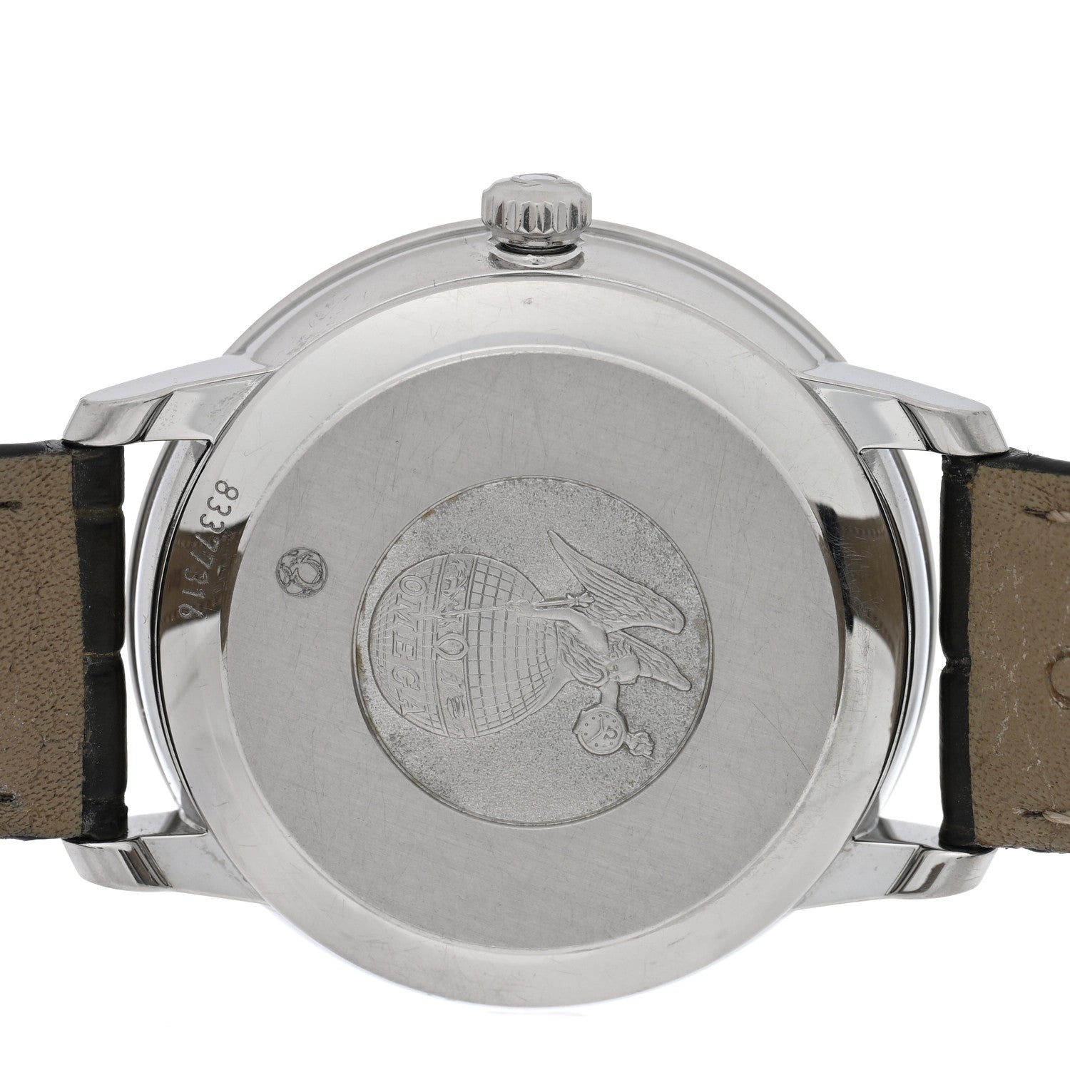 Omega Stainless Steel Alligator Diamond 32.7mm De Ville Prestige Quartz Watch White 424.13.33.20.52.002 4 of 5