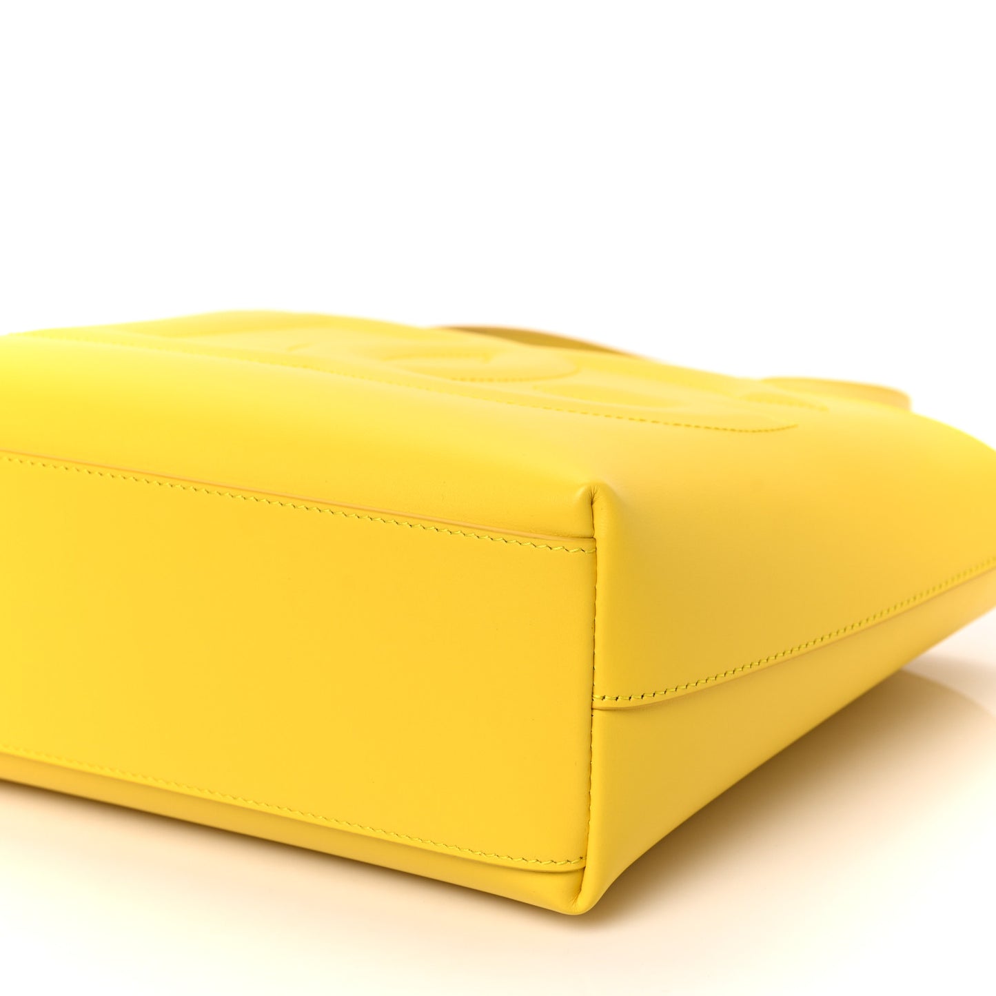 Calfskin Small DG Logo Shopper Tote Yellow