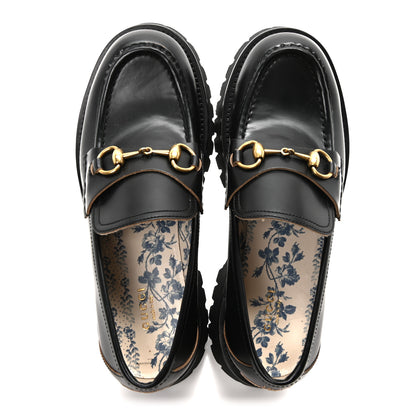 Gucci Cordovan Lux Womens Harald Horsebit 25mm Platform Loafers 40 Black 2 of 8