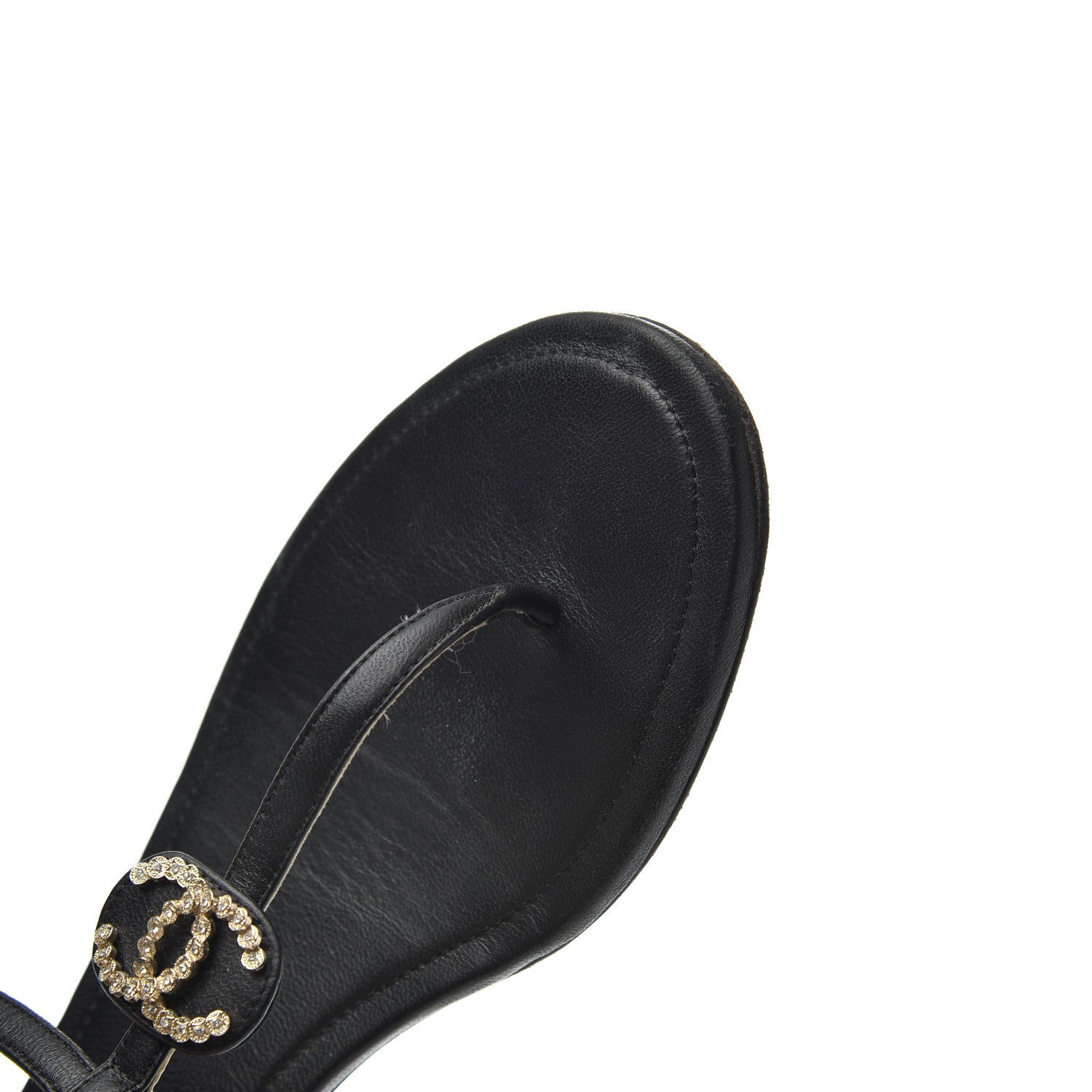 Chanel Lambskin CC Chain Thong Sandals 36 Black 13 of 19