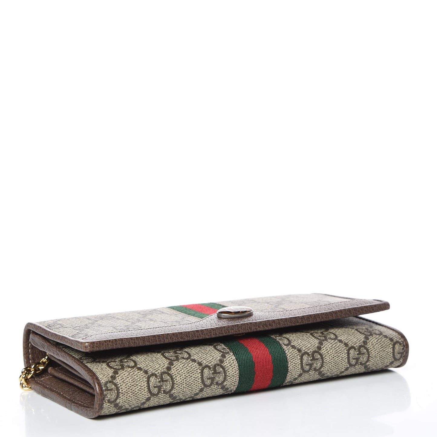 GG Supreme Monogram Web Ophidia Wallet On Chain Brown